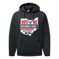 Votee No November Issue 1 Not Accountable Not Elected Not Fair Performance Fleece Hoodie