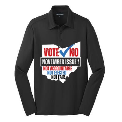 Votee No November Issue 1 Not Accountable Not Elected Not Fair Silk Touch Performance Long Sleeve Polo