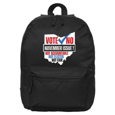 Votee No November Issue 1 Not Accountable Not Elected Not Fair 16 in Basic Backpack