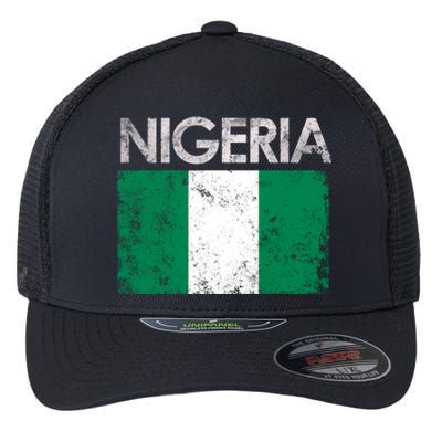 Vintage Nigeria Nigerian Flag Pride Gift Flexfit Unipanel Trucker Cap