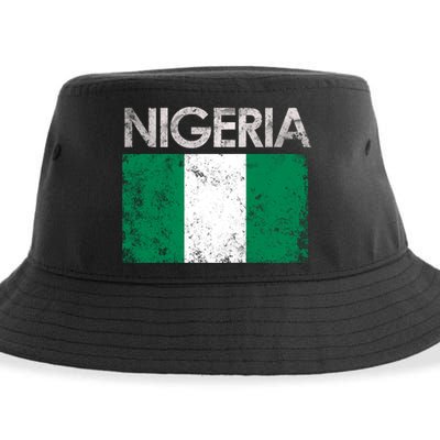 Vintage Nigeria Nigerian Flag Pride Gift Sustainable Bucket Hat