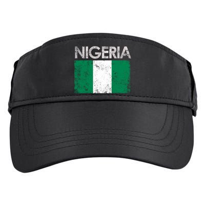 Vintage Nigeria Nigerian Flag Pride Gift Adult Drive Performance Visor