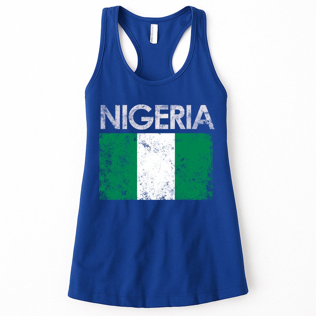 Vintage Nigeria Nigerian Flag Pride Gift Womens Tank Top
