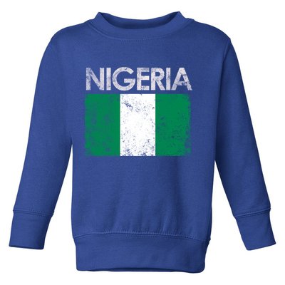 Vintage Nigeria Nigerian Flag Pride Gift Toddler Sweatshirt