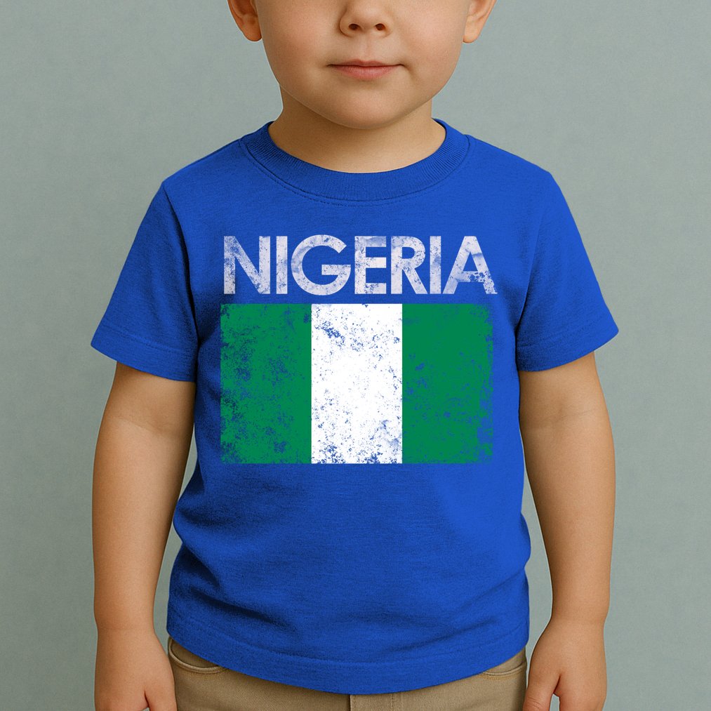 Vintage Nigeria Nigerian Flag Pride Gift Toddler T-Shirt