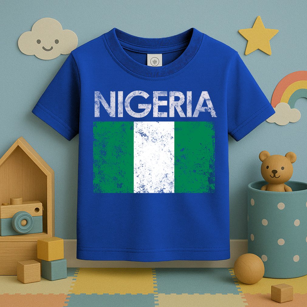 Vintage Nigeria Nigerian Flag Pride Gift Toddler T-Shirt