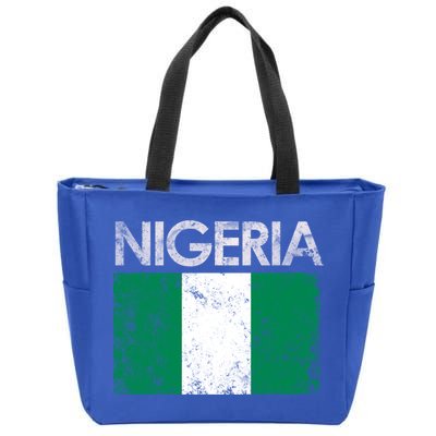 Vintage Nigeria Nigerian Flag Pride Gift Zip Tote Bag