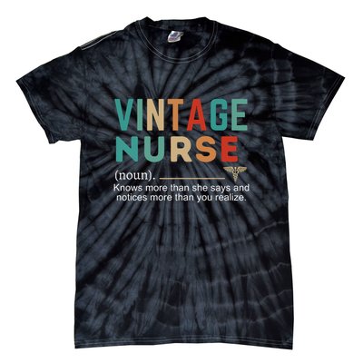Vintage Nurse Noun Definition Tie-Dye T-Shirt