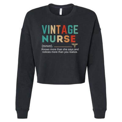 Vintage Nurse Noun Definition Cropped Pullover Crew