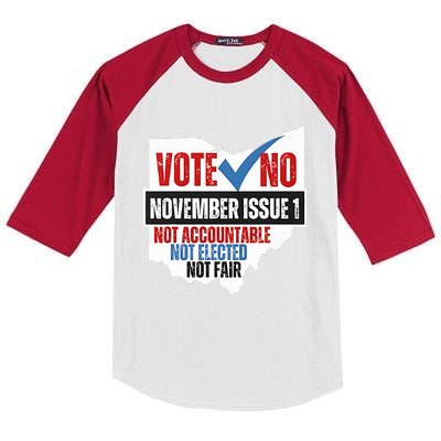 Vote No November Issue 1 Not Accountable Kids Colorblock Raglan Jersey