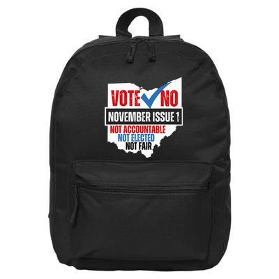 Vote No November Issue 1 Not Accountable Not Elected Not Fair 16 in Basic Backpack