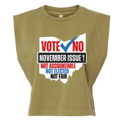 Vote No November Issue 1 Not Accountable Not Elected Not Fair Garment-Dyed Women's Muscle Tee