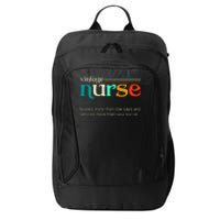 Vintage Nurse Noun Definition Knows More Than She Says Funny City Backpack