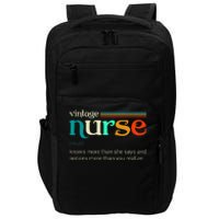 Vintage Nurse Noun Definition Knows More Than She Says Funny Impact Tech Backpack