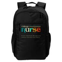 Vintage Nurse Noun Definition Knows More Than She Says Funny Daily Commute Backpack