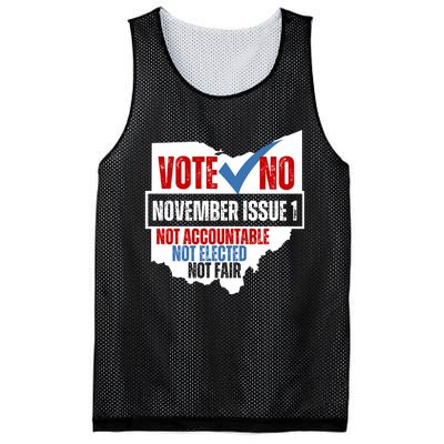 Vote No November Issue 1 Not Accountable Not Elected Not Fair Mesh Reversible Basketball Jersey Tank