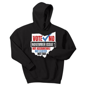 Vote No November Issue 1 Not Accountable Not Elected Not Fair Kids Hoodie