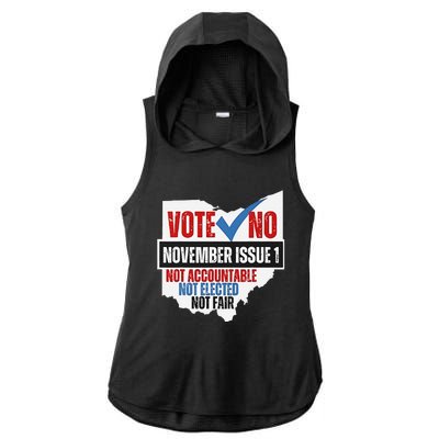 Vote No November Issue 1 Not Accountable Ladies PosiCharge Tri-Blend Wicking Draft Hoodie Tank