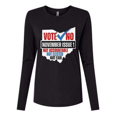 Vote No November Issue 1 Not Accountable Womens Cotton Relaxed Long Sleeve T-Shirt