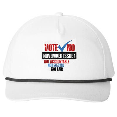 Vote No November Issue 1 Not Accountable Snapback Five-Panel Rope Hat