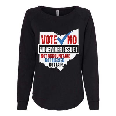 Vote No November Issue 1 Not Accountable Womens California Wash Sweatshirt