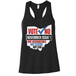 Vote No November Issue 1 Not Accountable Women's Racerback Tank