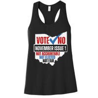 Vote No November Issue 1 Not Accountable Women's Racerback Tank