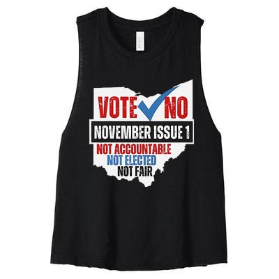 Vote No November Issue 1 Not Accountable Women's Racerback Cropped Tank