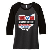 Vote No November Issue 1 Not Accountable Women's Tri-Blend 3/4-Sleeve Raglan Shirt