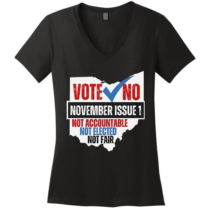 Vote No November Issue 1 Not Accountable Women's V-Neck T-Shirt