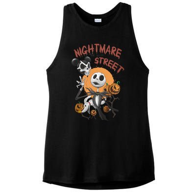 Vintage Nightmare On Main Street Halloween Ladies PosiCharge Tri-Blend Wicking Tank