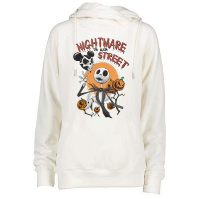 Vintage Nightmare On Main Street Halloween Womens Funnel Neck Pullover Hood