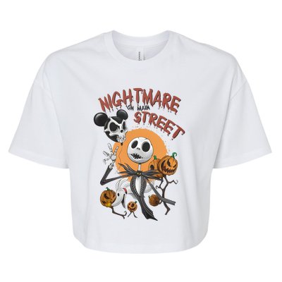 Vintage Nightmare On Main Street Halloween Bella+Canvas Jersey Crop Tee