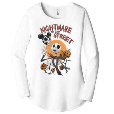 Vintage Nightmare On Main Street Halloween Women's Perfect Tri Tunic Long Sleeve Shirt