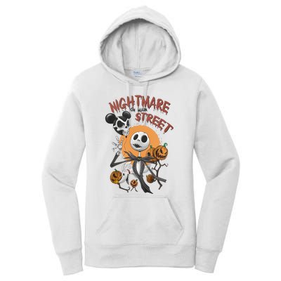 Vintage Nightmare On Main Street Halloween Women's Pullover Hoodie