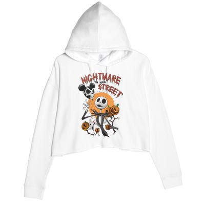 Vintage Nightmare On Main Street Halloween Crop Fleece Hoodie