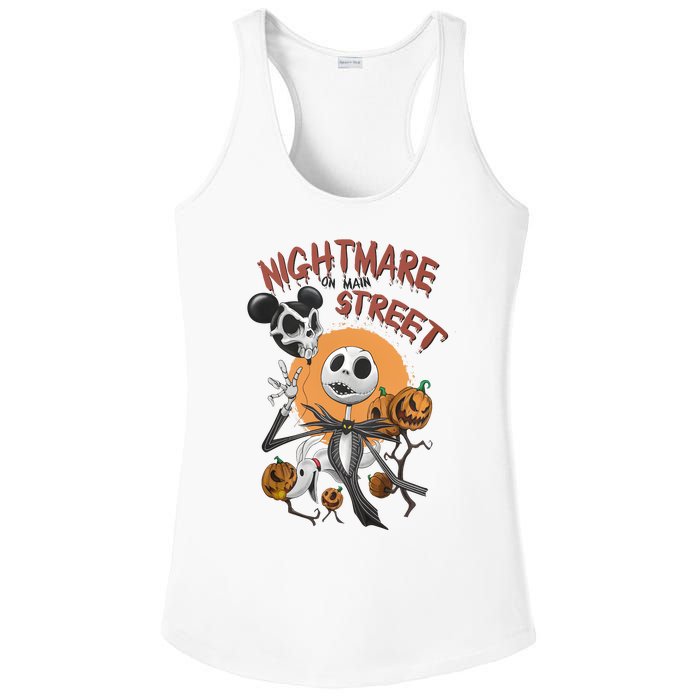 Vintage Nightmare On Main Street Halloween Ladies PosiCharge Competitor Racerback Tank