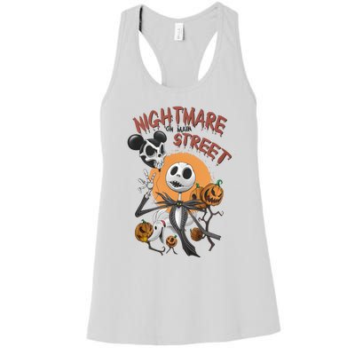 Vintage Nightmare On Main Street Halloween Women's Racerback Tank