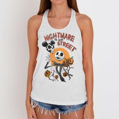 Vintage Nightmare On Main Street Halloween Women's Knotted Racerback Tank