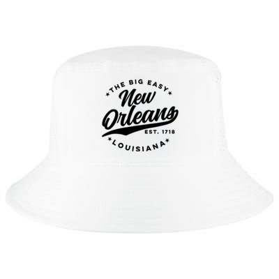 Vintage New Orleans Louisiana The Big Easy Black Text Cool Comfort Performance Bucket Hat