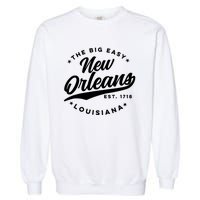 Vintage New Orleans Louisiana The Big Easy Black Text Garment-Dyed Sweatshirt