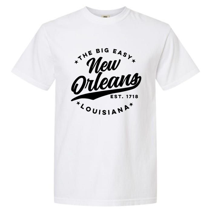 Vintage New Orleans Louisiana The Big Easy Black Text Garment-Dyed Heavyweight T-Shirt