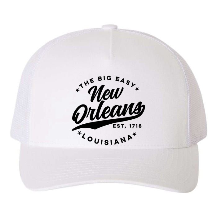 Vintage New Orleans Louisiana The Big Easy Black Text Yupoong Adult 5-Panel Trucker Hat