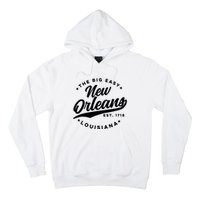 Vintage New Orleans Louisiana The Big Easy Black Text Hoodie