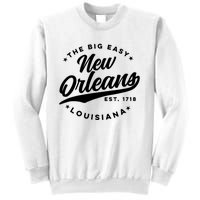 Vintage New Orleans Louisiana The Big Easy Black Text Sweatshirt