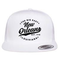 Vintage New Orleans Louisiana The Big Easy Black Text Flat Bill Trucker Hat