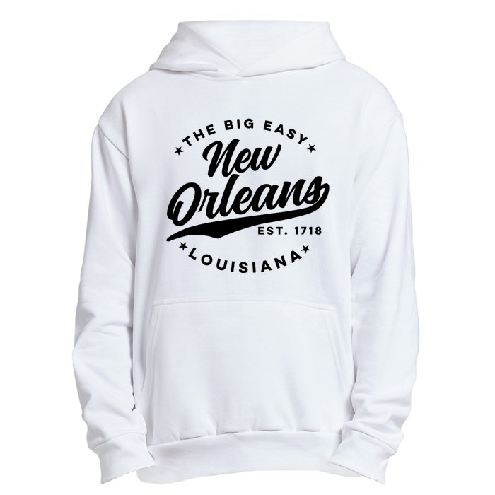 Vintage New Orleans Louisiana The Big Easy Black Text Urban Pullover Hoodie