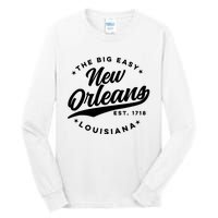 Vintage New Orleans Louisiana The Big Easy Black Text Tall Long Sleeve T-Shirt