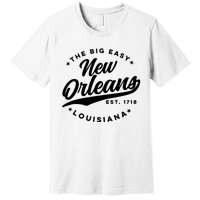 Vintage New Orleans Louisiana The Big Easy Black Text Premium T-Shirt