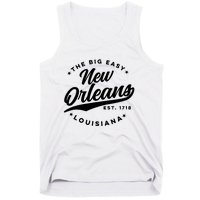 Vintage New Orleans Louisiana The Big Easy Black Text Tank Top